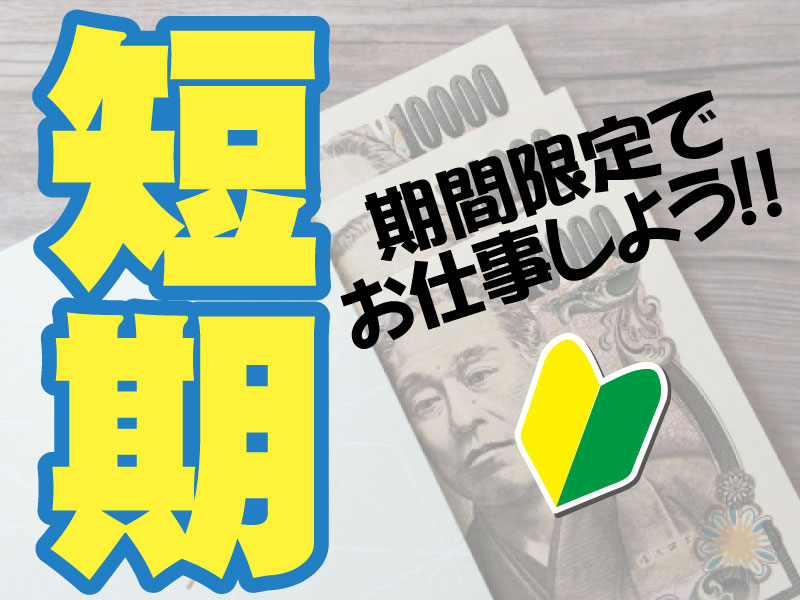 ＼3月末までの短期×高時給1470円／未経験スタートOK！男性スタッフ活躍中！お給料は全額日払いも選べるのイメージ